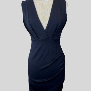 Lulus Cocktail Hour Black Sleeveless Pleated Tulip Hem Mini Dress M